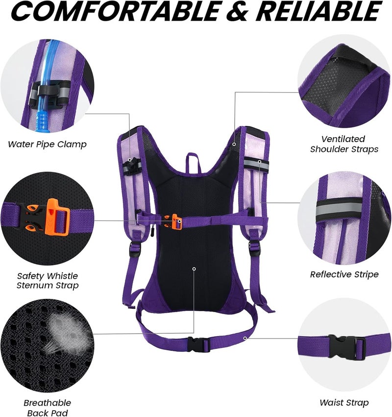 Nepest Hydration Pack Backpack for Women & Men, Lightweight Water Backpack with 2L Water Bladder for Hiking Cycling Running Biking - Image 4